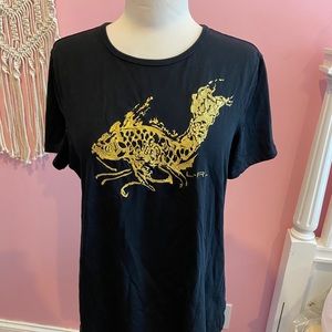 Ralph Lauren Gold Embroidered Top